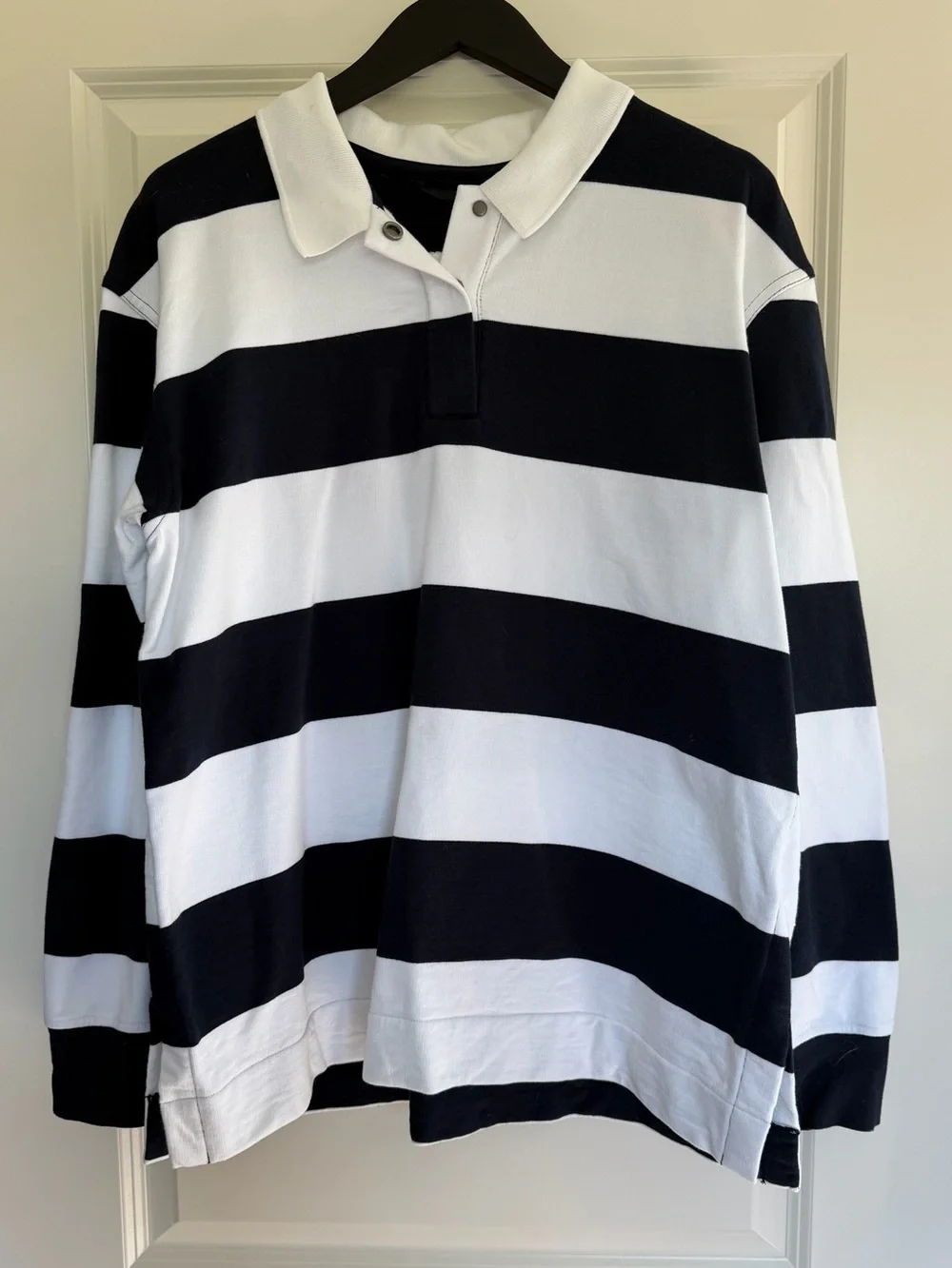 lululemon French Terry Rugby Shirt - Pack Stripe True Navy White